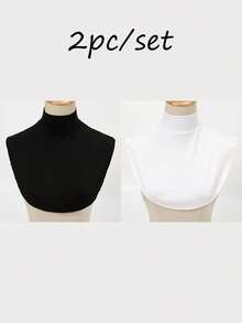 3件/1件 女士纯色休闲可拆卸领子，透气亲肤假领，简约优雅高领装饰，适合日常穿着，也适合圣诞节装饰。 - 純色假領 - 查看 29