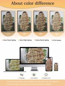 Halloween Costume Wig Synthetic Heat Resistant Front Lace Wig 13*4 Long Wave Hair 30 Inch Brown Everyday Use High Quality Ladies Wigs Natural Looking High Quality Synthetic Soft Beginner Friendly Wigs - Beige - View 10