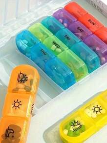 1pc Weekly Pill Organizer, 3 Times A Day, Portable Travel Pill Box 7 Days, With Large Pill Container, Lightproof Pill Box For Vitamins, Medications, Supplements And Fish Oil