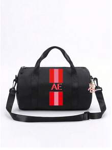 Personalized Dance Bag, Customizable With Your Name. Ideal For Dance, Sports, Latin Dance And Various Occasions. Large Capacity Design Allows It To Be Used As Both A Shoulder Bag And A Travel Bag, Practical And Convenient For Daily Use. Also Makes A Great Gift For Friends And Family. - Black Pink Letter Pendant - View 18