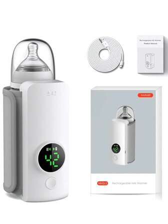 Fast Heating Baby Bottle Warmer With LED Display, Travel Portable Bottle Warmer, 6-Speed Temperature Control,18W, USB Rechargeable Constant Temperature, Build In 6000mah For Indoor And Outdoor