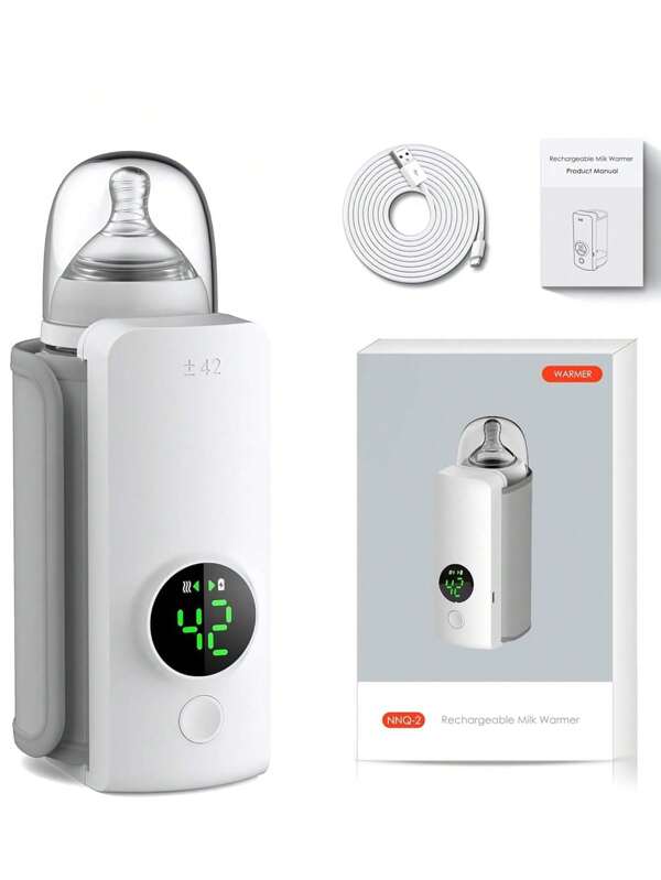 Fast Heating Baby Bottle Warmer With LED Display, Travel Portable Bottle Warmer, 6-Speed Temperature Control,18W, USB Rechargeable Constant Temperature, Build In 6000mah For Indoor And Outdoor