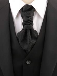 1 pieza Diseño sin corbata para hombre, adecuado para atuendo formal, negocios, esmoquin, gala
