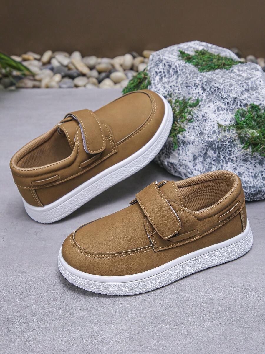 1 Đôi giày thể thao đế bằng chống trượt thoải mái cho trẻ em Unisex, thích hợp để mang ngoài trời trong mọi mùa - màu nâu - Xem 1