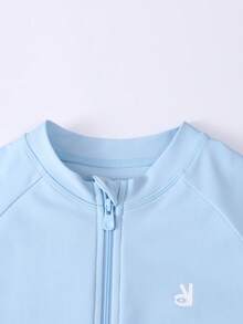 Annil Summer Children's One-Piece Swimsuit Set For Girls - Blue - View 4