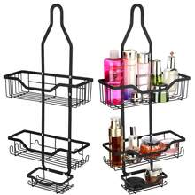 OYAJIA Shower Caddy Over Shower Head: Adjustable Hanging Bath Organizer With Soap Tray, 3-Tier Baskets & 4 Hooks For Razor, Loofah - Black Back To School - Black - View 1