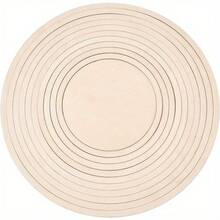 11pcs Circular Pottery Tools Wooden Concentric Geometric Pattern Track Set, Suitable For DIY Ceramic Cutting And Printing Blank Molding Clay - Apricot - View 3