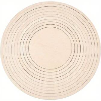 11 stuks ronde keramische kunst- en knutselgereedschappen, houten concentrische geometrische vorm, set voor doe-het-zelf keramiek snijden en printen, blanco kleimodellering