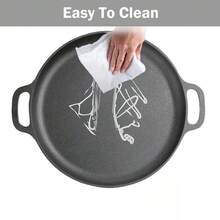 11-Inch Pre-Seasoned Cast Iron Skillet With Dual Handles – Perfect For Baking, Stovetop, Grill, Or Campfires – Durable, Even Heat Distribution, Versatile Kitchen Tool For Pizza Lovers - Black - View 10