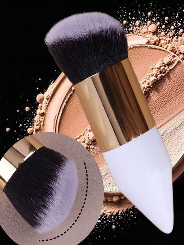 1 pincel para base de maquillaje, disponible en colores rosa y blanco