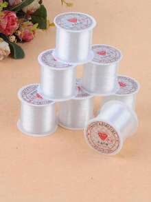 Transparent Nylon Invisible Line - 5500cm / 2165.35in, Ideal For Balloon Hanging, Jewelry Bead Stringing, Christmas Wreaths & Birthday Party Decorations, Party Decoration Essentials|Invisible Line|Smooth Texture, Balloon Decorations - White - View 3