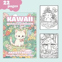 Libro para colorear de 22 páginas con papel extra grueso, con diseños adorables de animales fáciles de colorear, ideal para entusiastas del arte y como terapia de relajación, excelente regalo para amigos, parejas y familiares, perfecto para el Día de San Valentín y otras celebraciones.
