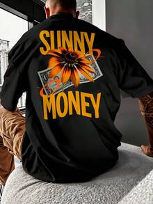 Camisa Camiseta Oversized Streetwear Dolar Sunny Money Flor REF 7204 - Preto - Visão 6