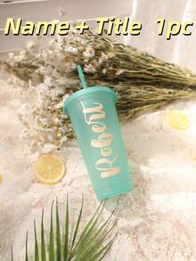 1/5 件，个性化派对冷饮杯，自定义名称和标题，加厚材质，24 盎司大容量，可重复使用，带吸管，适用于婚礼、单身派对、生日派对、户外运动沙滩水瓶以及父亲节礼物、毕业杯、伴娘礼物 - 五彩杯 - 查看 33