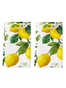 2 paños para platos, toallas de platos de microfibra con tema de limón, paños de cocina súper absorbentes y suaves de secado rápido, para hornear, cocinar y limpiar, para el hogar, la cocina y el restaurante, suministros de cocina