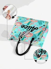 Borsa a tracolla personalizzata con stampa, borsa da donna come regalo, borsa da spiaggia, borsa shopping di grande capacità adatta per donne, per il ritorno a scuola