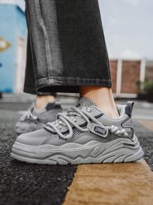 Zapatillas casuales de verano para hombres, diseño especial, de suela gruesa, transpirables, versátiles, con diseño atlético y deportivo, suela gruesa, aumentan la altura, duraderas, livianas, estilo retro robusto, para gimnasio