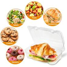 40 Pack Hinged Plastic Containers, Sturdy To Go Clamshell Food Containers With Lids, Disposable Take Out Boxes Desserts Cake Slices Sandwich Salad Cookies (.2 * 4.*3 Inches) - 1 - View 4