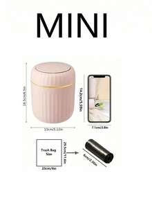 1PC/2PCS Mini Garbage Bin, Covered Small Trash Can, Desktop Trash Can, Plastic Desktop Waste Paper Basket, Swing-Top Design To Prevent Odor Leakage, Used For Storing Fruit Peel And Paper Scraps On Desk To Keep Tidy, For Bathroom, Home Office Desk Decor,Coffee Table, Office, Living Room, Study - Multicolor - View 7