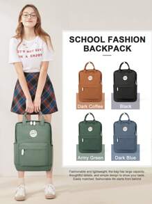Mochila Escolar Infantil, Mochila de Computador de Lazer Adequada para Notebook de 14 Polegadas/Tablet de 12,9 Polegadas, Mochila Escolar de 20L Simplicidade para Adolescentes, Mochilas para Laptop Leves com Compartimento para Laptop, Mochila de Mão com Vários Bolsos, Múltiplas Cores Disponíveis, Bolsa de 10*5*15 Polegadas
