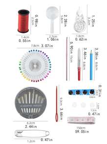1 zestaw przenośnego zestawu do szycia DIY, domowe pudełko do szycia z nicią do szycia (losowy kolor)