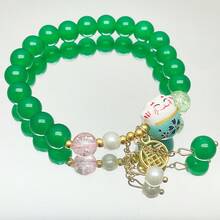1pc Maneki-Neko Style Bracelet, Unique Forest Element Design Suitable For Daily Wear For Women, Perfect Gift For Family And Friends