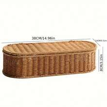 Bohemian Imitation Rattan Storage Basket - Woven Storage Box, Dust-Proof Cutlery Frame, Home Decoration Basket Kitchen Organizer - Trumpet - View 2