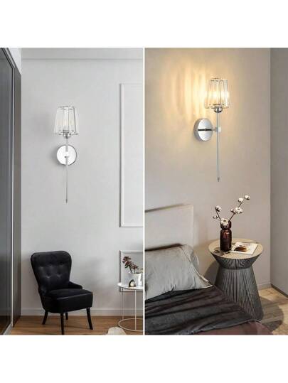 Minimalist Crystal Wand Sconce ation Fixtures Moderne Lamps Home Retro Lights Luxe 2000mAh RGB ful Stage Verlichting Zwart Goud Chrome Bedside Living Room Bedroom Indoor Lighting Dining Hallway Lamp Aisle Coffee Shops view 8