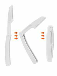 3-teiliges Set aus rostfreiem Stahl Augenbrauen-Rasierer - parfümfreies multifunktionales Körperhaartentfernungswerkzeug, klappbar und tragbar, kratzfest, praktisch zum Augenbrauen Rasieren, ohne Zubehör.