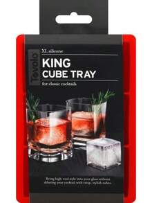 Tovolo King Cube Ice Tray (Stratus Blue) - Large, & Reusable Silicone Molds For Whiskey, Cocktails, Coffee, Bartender Accessories, & Smoothies /-& Dishwasher-Safe - Candy Apple - View 2