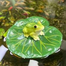 Jetec Miniature Frog Garden Statue, Green Frog Statue Outdoor Decoration Courtyard And Garden Decoration Fairy Birthday Relocation Gift Home Accessories Lawn Decoration (Simple Style)