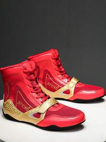 TACHUAN 1 Pair Women's High-Top Boxing Shoes, Professional Fighting Training Shoes, Kickboxing Boots, Fitness & Martial Arts Sneakers