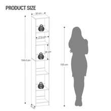 Hzuaneri Bücherregal, Bücherschrank,Würfelregal,Modernes offenes Regal aus Holz, Aufbewahrungsregale und Präsentationsregale für Wohnzimmer, Home Office, Schlafzimmer, 6-Tier, Schwarz