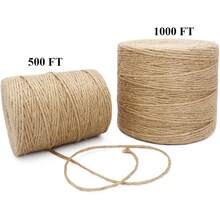500FT Jute Twine Rope 3mm Natural Thick Garden Twine String Heavy Duty For Gardening Bundling Crafts Arts Gift Wrapping Packing Material Wedding Christmas Decoration Bulk - 3mm - 查看 8