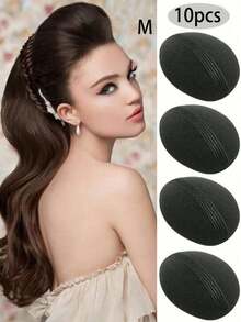 2 件装增发工具、隐形皇冠垫、发型刘海夹、ML 尺寸 - 黑色 - 查看 19