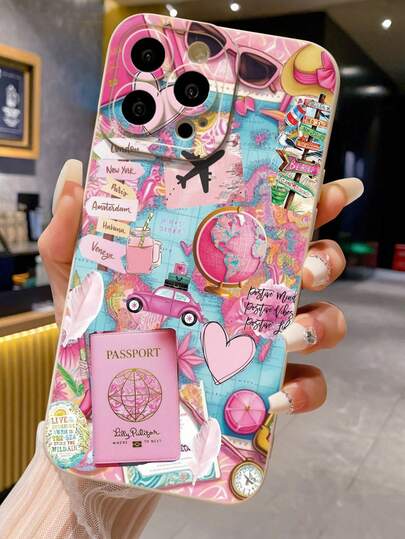 Travel Plane Printed Perforated Matte Minimalist Anti-Drop Phone Case Compatible With Iphone 16/11/16Pro/16Plus/16ProMax/16E/15ProMax/13/14/12/XS/XR/7G/8P, Galaxy S25/S25Plus/S25 Ultra/A16/A36/A26/A56/A50/A12/A32/A52/A72/A51/A21S/A13/A14/S24/S24Plus/S24Ultra/S20/S23/S22/A53/S20FE/S21, Mi 11/12Pro/12/12X/13Pro/14Pro/15Pro/X3Pro, Redmi 10/9/Note9/12C/Note11Pro/Note8Pro/9C/9A