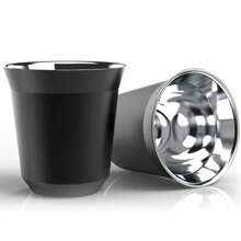 Double Wall Insulated Stainless Steel Espresso Cup Capsule Coffee Mug Metal Drinking Demitasse Cup For Home Indoor Or Outdoor