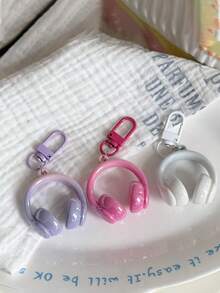 1pc Simple & Cool 3D Headphone Pendant, Creative Minimalist Style Bag Charm, Best Friend Gift