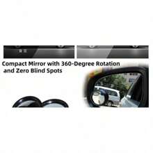 1PC 360 HD Wide Angle Blind Spot Mirror For Car - Round Rearview Anti-Glare Accessories, Eliminate Blind Spots For Safe Driving, Parking & Lane Changing - Universal Fit