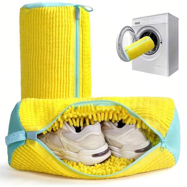 Shoe Shining Machine Bag, Concealed Zipper Side Opening Shoe Shining Bag, Suitable For Washing Machines And Dryers, Reusable, Suitable For All Shoe Sizes, Gym, Tennis Shoe Cleaning Bag, Laundry Bag. In Addition, The Thickened Outer Fabric Adds Another Layer Of Protection. Your Shoes Can Be Thoroughly Cleaned Without Any Damage. [ Small Design ]