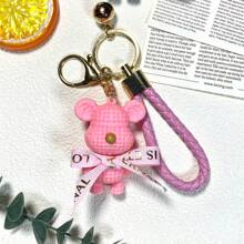 Resin Yarn Bear Key Chain, Elegant Accessory For Car, Backpack, Purse, Couples, Fashionable Gift