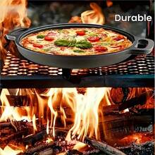 12-Inch Pre-Seasoned Cast Iron Skillet Pizza Pan - Heavy-Duty Cast Iron Frying Pan With Dual Handles - Campfire, And Outdoor Cooking, Daily Use, Home, Theme Party, Party, Restaurant, Hotel, Kitchen, Pizza Mold