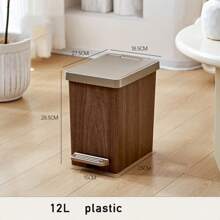 Cestino dei rifiuti con pedale 12L/16L, bidone della spazzatura di alta gamma con finitura in legno, con doppio scomparto e coperchio, impermeabile, per uso domestico, salotto, bagno, toilette, per l'organizzazione della cucina
