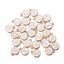 26pcs/Lot 12x15mm A-Z Letter Charms Enamel Alphabet Initial Letter Charms Pendant Handmade DIY Bracelet Necklace Earrings Jewelry Making Accessories