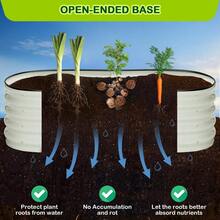 Oval Raised Garden Bed, 2 Pcs Galvanized Raised Beds For Outdoor, Planter Raised Boxes With Open-Ended Base,Large Metal Raised Planter Beds For Vegetables,Flowers,Tool-Free Assembly - 4.5*2*1.5FT-Màu be - Xem 6