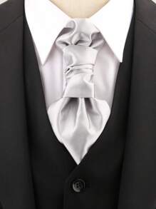 1 pieza Diseño sin corbata para hombre, adecuado para atuendo formal, negocios, esmoquin, gala