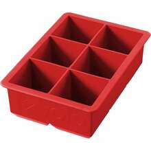 Tovolo King Cube Ice Tray (Stratus Blue) - Large, & Reusable Silicone Molds For Whiskey, Cocktails, Coffee, Bartender Accessories, & Smoothies /-& Dishwasher-Safe - Candy Apple - View 1