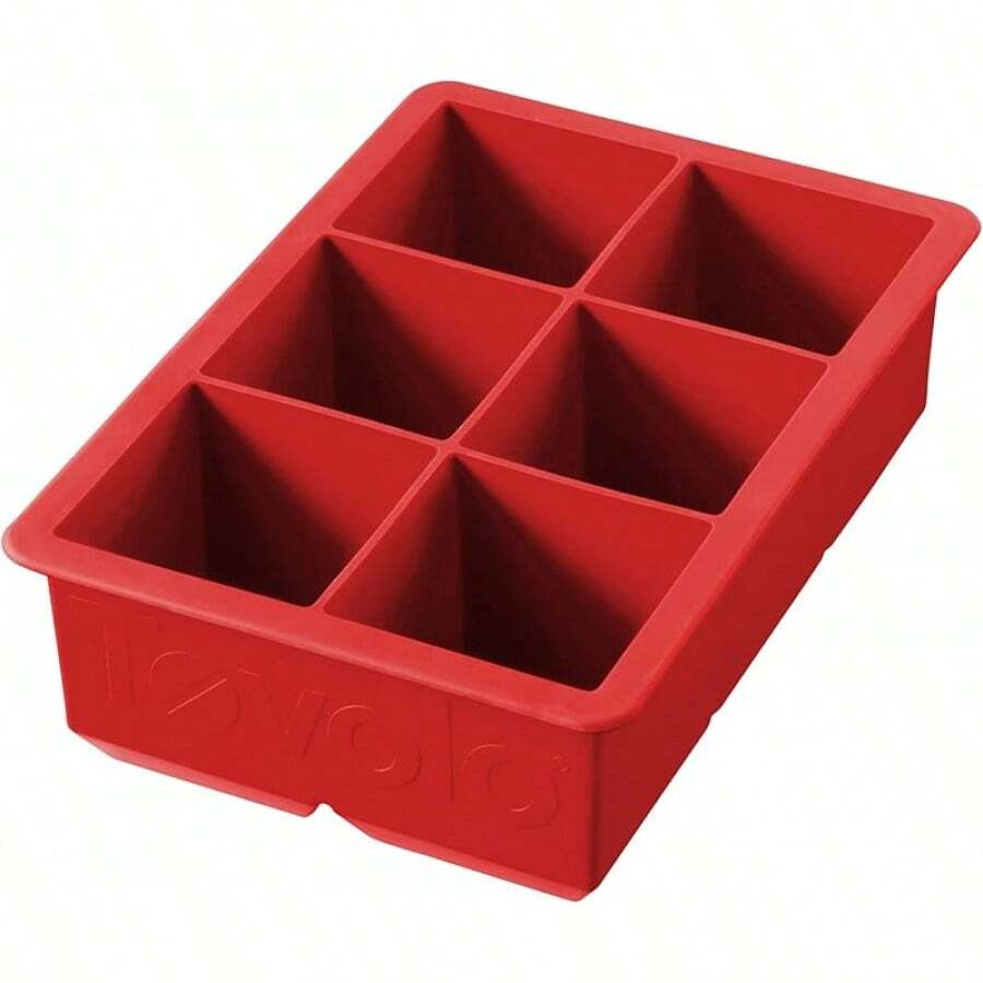 Tovolo King Cube Ice Tray (Stratus Blue) - Large, & Reusable Silicone Molds For Whiskey, Cocktails, Coffee, Bartender Accessories, & Smoothies /-& Dishwasher-Safe - Candy Apple - View 1
