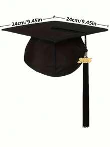 2pcs/1pc Graduation Cap With 2025 Tassel, Black Graduation Cap, Tassel For Graduation Cap 2025, Graduation Cap Topper For Bachelor Master Unisex Matte Adult Grad Cap Graduation Cap Decorations