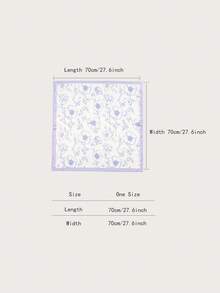 1 chiếc khăn vuông in họa tiết đơn giản 70*70cm, kiểu khăn bandana mùa xuân mới, đa năng cho nữ giới sử dụng như thắt lưng, phụ kiện tóc, băng đô, khăn quàng cổ thời trang cho váy, khăn tắm biển. - Màu tím hoa cà - Xem 2